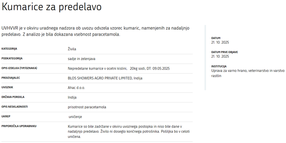 Paracetamol v kumaricah | Avtor: UVHVVR