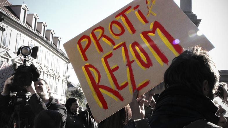 Protest na Kongresnem trgu.