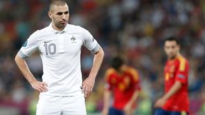 Benzema Španija Francija četrtfinale Doneck Euro 2012