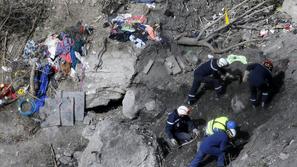 Forenziki na prizorišču nesreče letala Germanwings