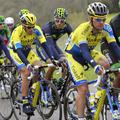 Alberto Contador (2-L) of Tinkof-Saxo team dirka po Kataloniji Mataro Girona