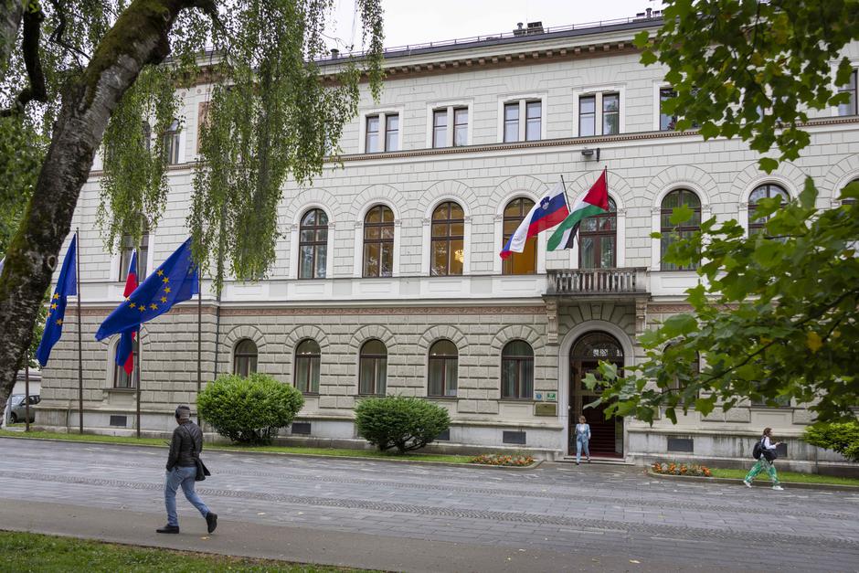 palestinska zastava na predsedniški palači | Avtor: Matjaž Klemenc/UPRS