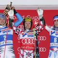 (od leve proti desni): Felix Neureuther, Marcel Hirscher in Victor Muffat-Jeande