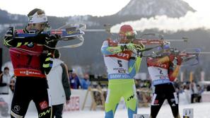 Martin Fourcade Simon Schempp Jakov Fak biatlon zasledovanje Hochfilzen