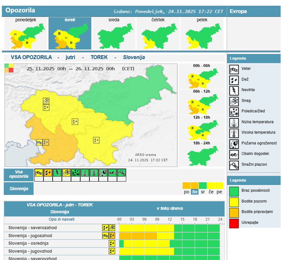 Oranžno opozorilo | Avtor: Arso
