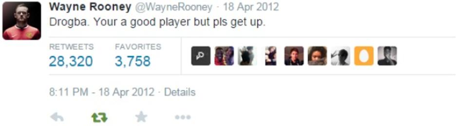 rooney twitter drogba | Avtor: Reševalni pas/Twitter