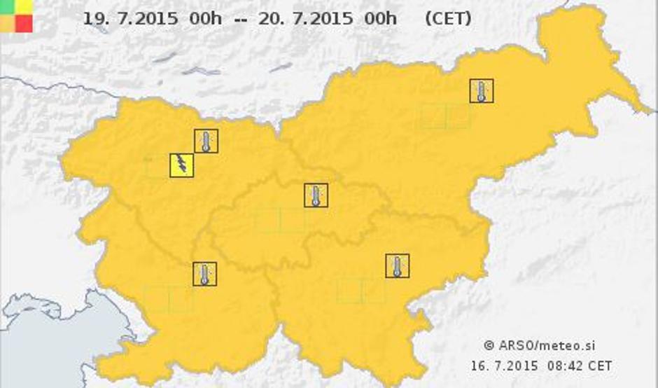 Nedelja - opozorilo | Avtor: www.meteo.si