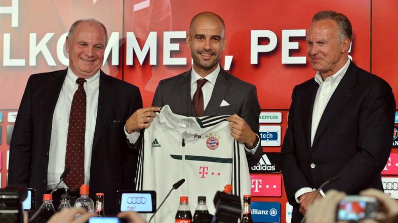 Uli Hoeneß, Pep Guardiola in Karl Heinz Rummenigge 