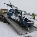 Poškodbe voznika so bile prehude. (Foto: Barbara Bradač)