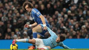 David Luiz David Silva Manchester City Chelsea