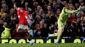 Nani na tekmi s Tottenhamom. (Foto: Reuters)