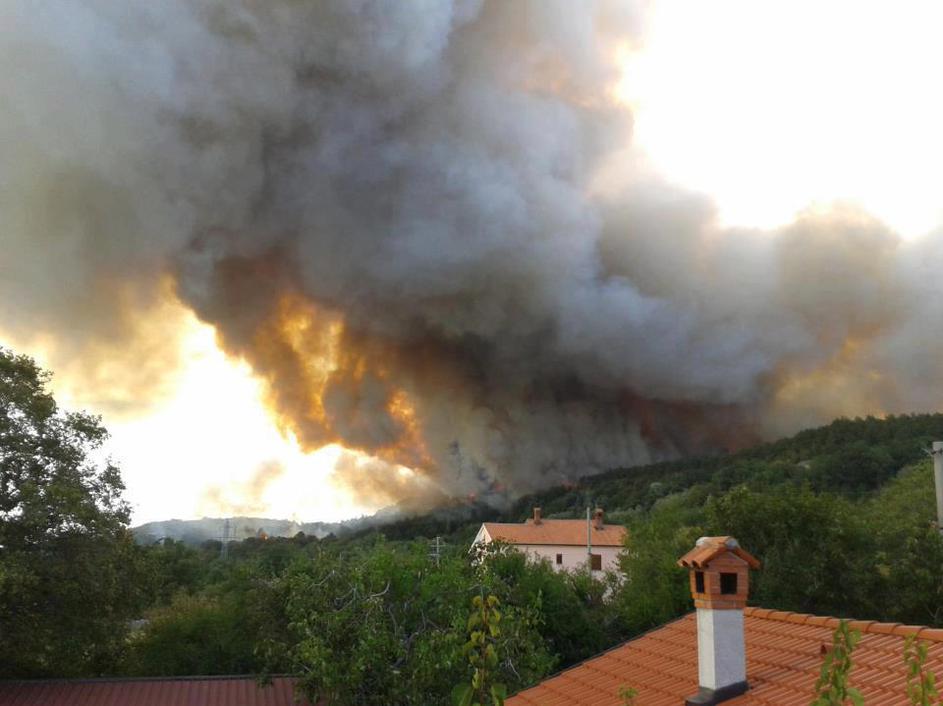 Požar pri Črnem Kalu.