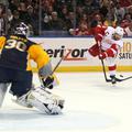 Vratar Buffala Ryan Miller na tekmi proti Detrtoit Red Wings