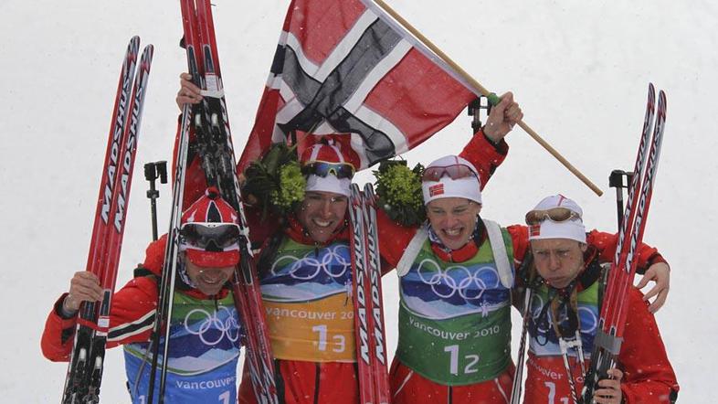 Zmagovalna moška štafeta Norveške. (Foto: Reuters)