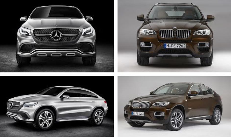 BMW X6 proti konceptnemu Mercedes-benzu coupe SUV.