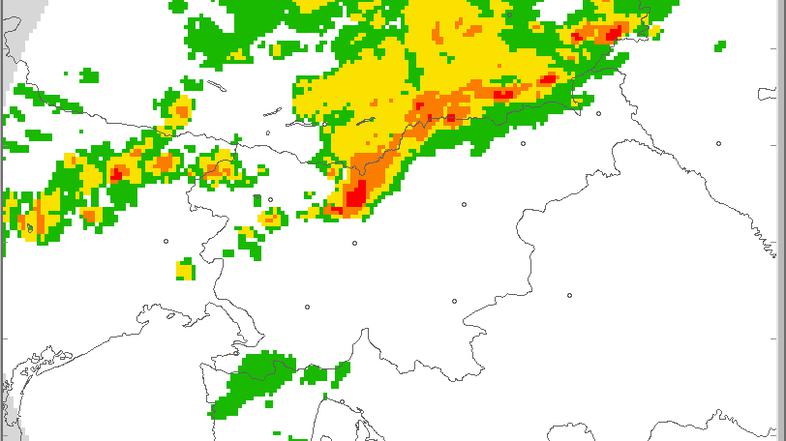 Radarska slika padavin