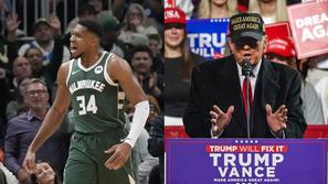 Giannis Antetokounmpo in Donald Trump