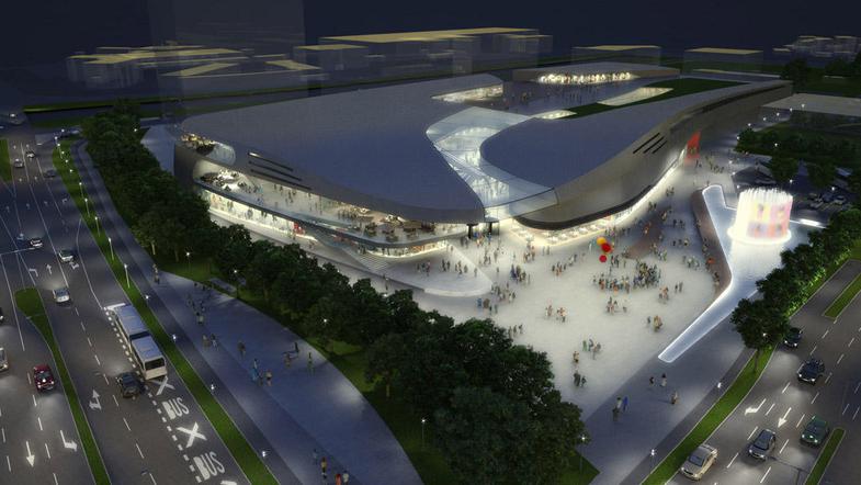 Nakupovalno središče, v katerem bo okoli 700 delovnih mest, so zasnovali v biroj