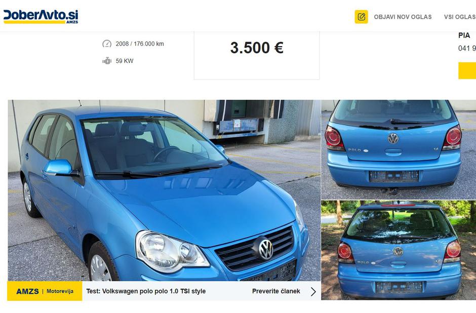 Oglas za rabljen avto na spletni strani Doberavto.si | Avtor: Doberavto