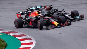 Max Verstappen in Lewis Hamilton