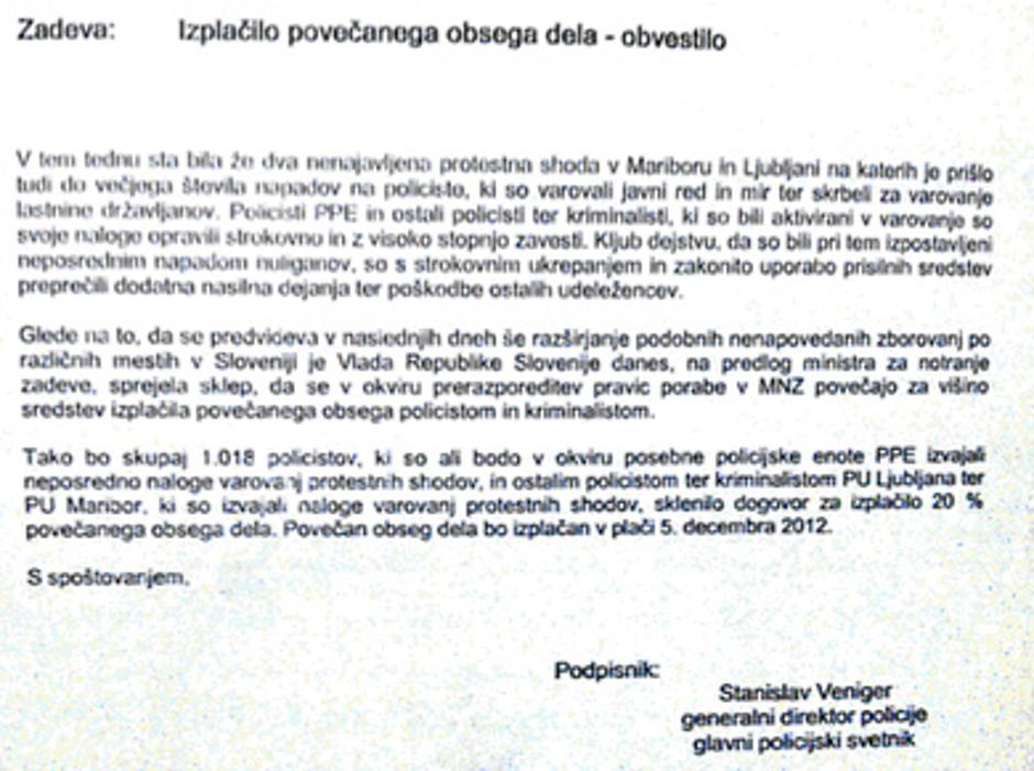 Venigerjevo pismo | Avtor: Facebook