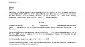 Obrazec za odpuščanje 