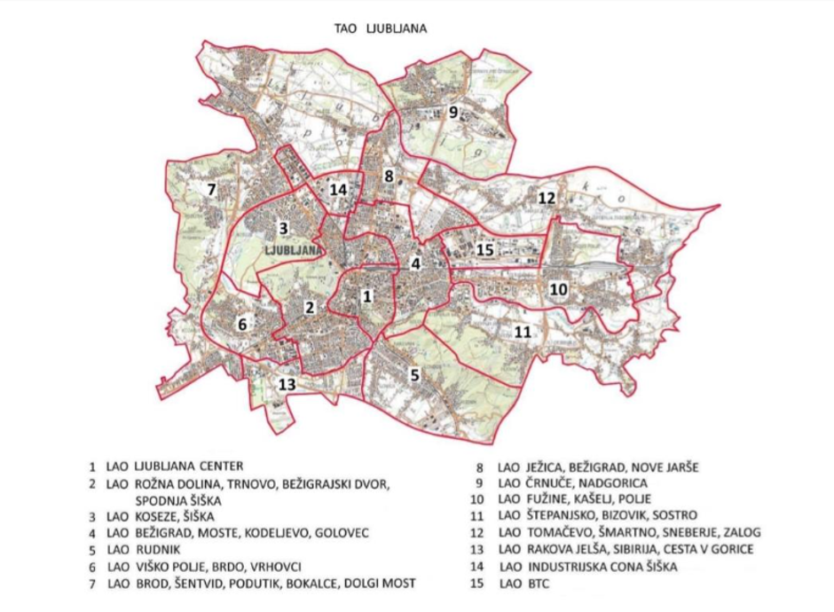 statistična območja Ljubljane | Avtor: zajem zaslona