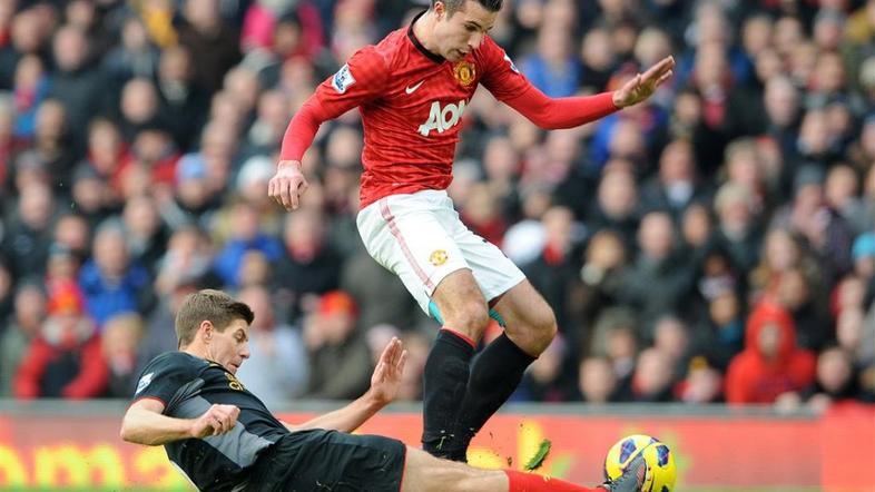 Van Persie Gerrard Manchester United Liverpool Premier League Anglija liga prven