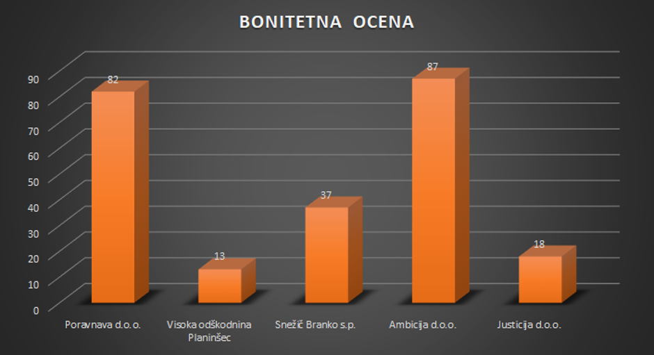 Poravnava d.o.o. | Avtor: Bonitetna ocena