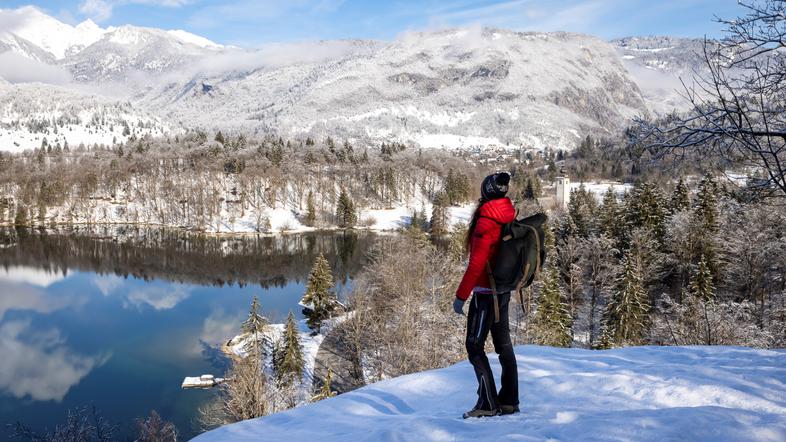 Bohinjsko jezero, zima, pohodništvo