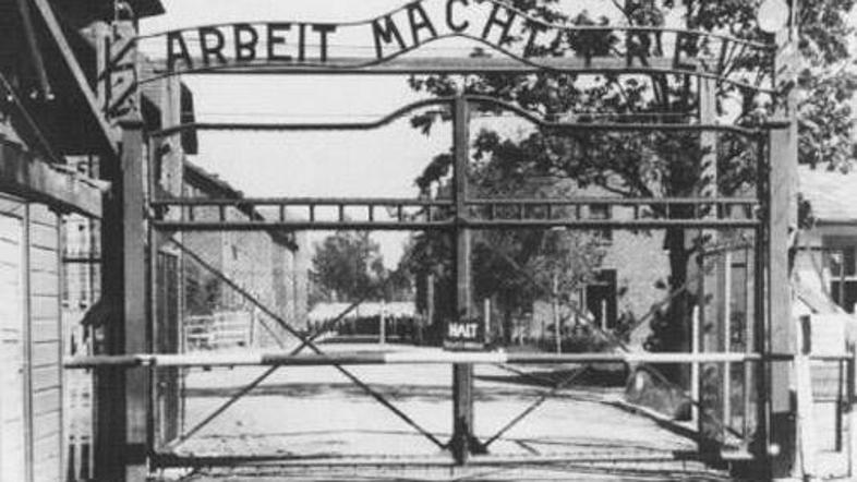 Originalni napis "Delo osvobaja". (Foto: Muzej Auschwitz)