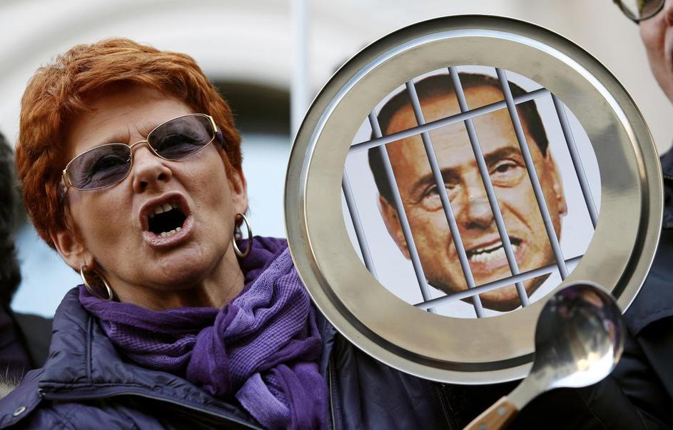 ženske, protest, berlusconi