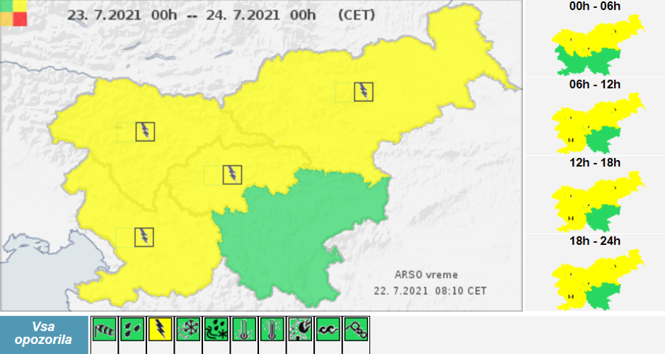 Arso opozorilo | Avtor: Arso/meteo.si