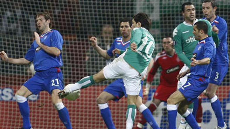 Brazilec Diego je dosegel edini zadetek na srečanju Werder : Rangers.