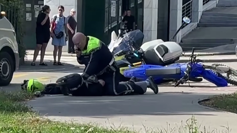 Prijetje motorista v Kamniku