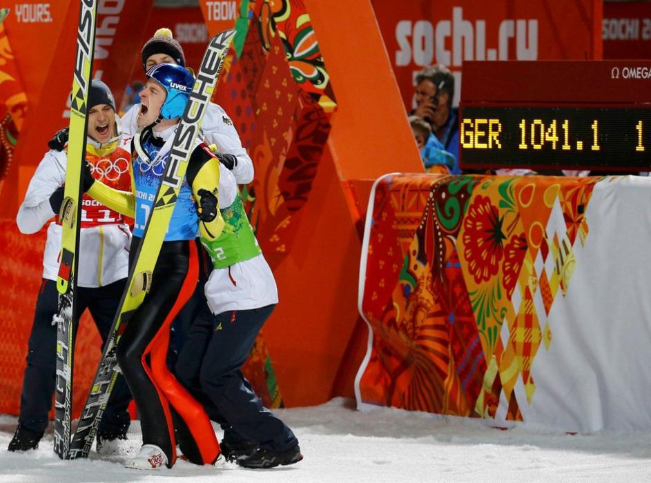 Freund Nemčija Soči 2014 olimpijske igre ekipna tekma Wank Kraus Wellinger