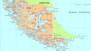 zemljevid Čile Argentina