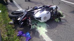 Prometna nesreča pri Velikih Laščah.