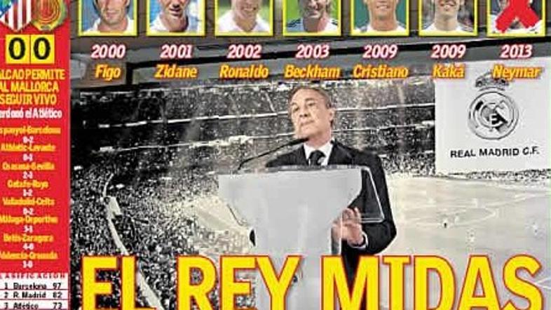 Perez Midas Real Madrid AS naslovnica Neymar Kaka Ronaldo Beckham