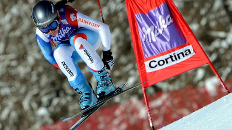 Dominique Gisin se je po Zauchenseeju znova veselila prvega mesta.