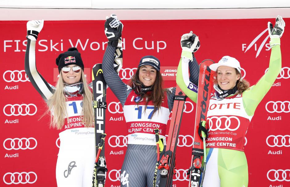 Vonn Goggia Štuhec superveleslalom Jeongseon | Avtor: EPA