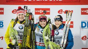  Anastasiya Kuzmina, Gabriela Soukalova, Marie-Laure Brunet.