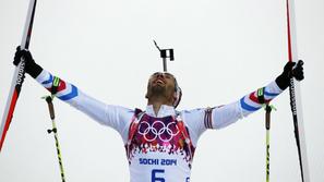 Fourcade biatlon zasledovanje Laura Soči 2014 olimpijske igre