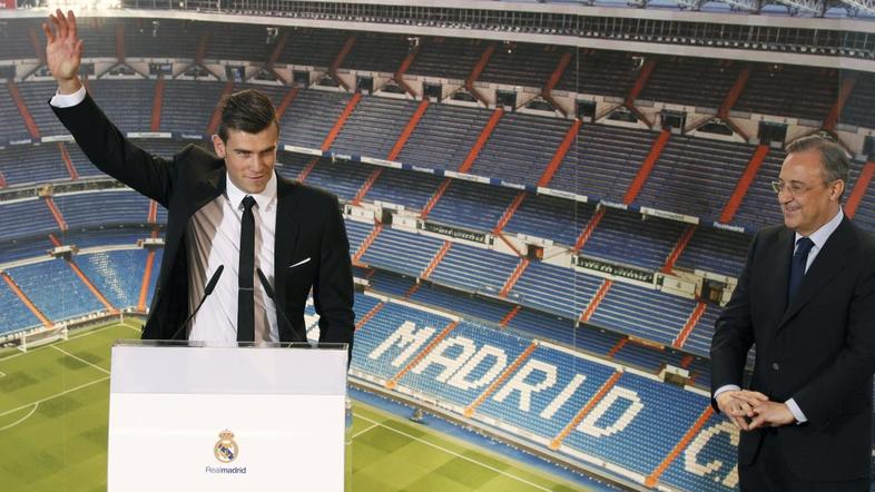 Gareth Bale Florentino Perez  Real Madrid Santiago Bernabeu predstavitev