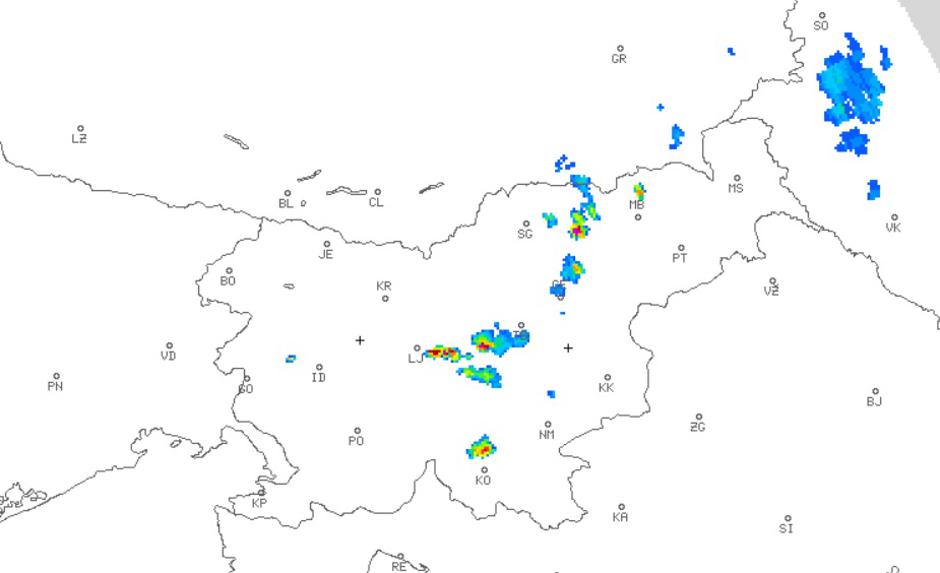 Radarska slika padavin | Avtor: Arso
