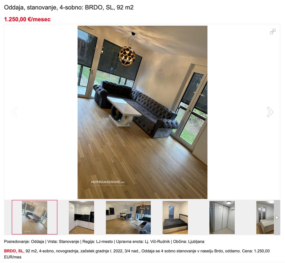 Oglas za stanovanje stanovanjskega sklada