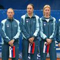 Tina Križan (skrajno desno) še iz časov, ko je nastopala za slovensko reprezenta