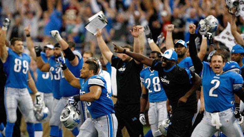 Detroit Lions so se prve zmage po dveh letih veselili kot osvojitve Super Bowla.