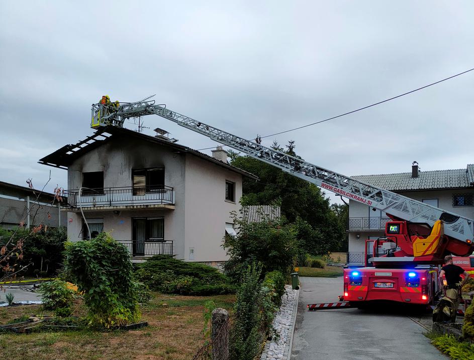 požar, stanovanjska hiša, Primskovo, Kranj