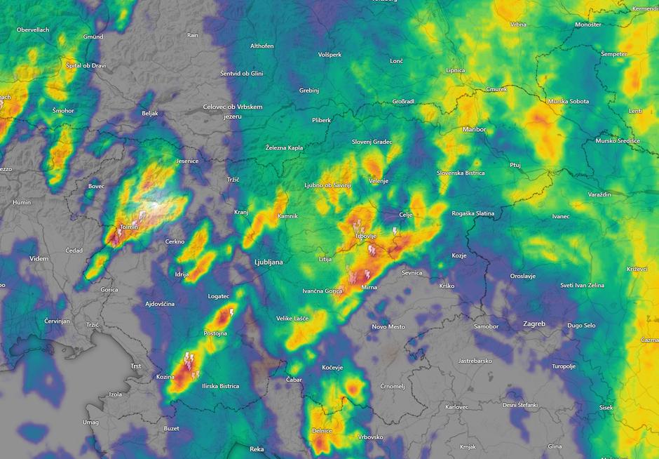 vremensko stanje nad Slovenijo | Avtor: zajem zaslona